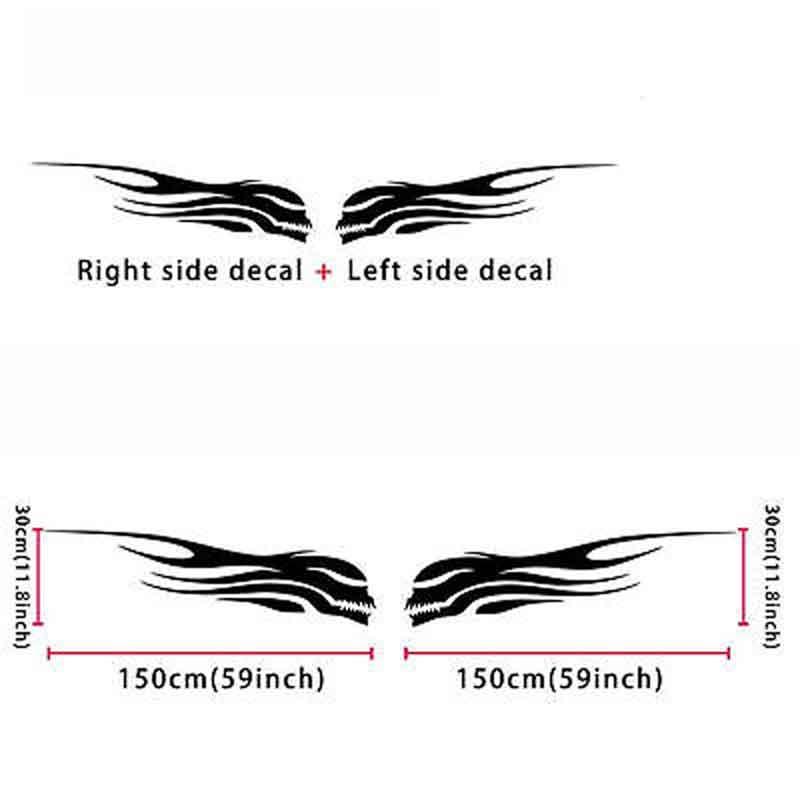 2PCS Universal DIY Skull Car Window Side Body Truck Vinyl Stickers Decals