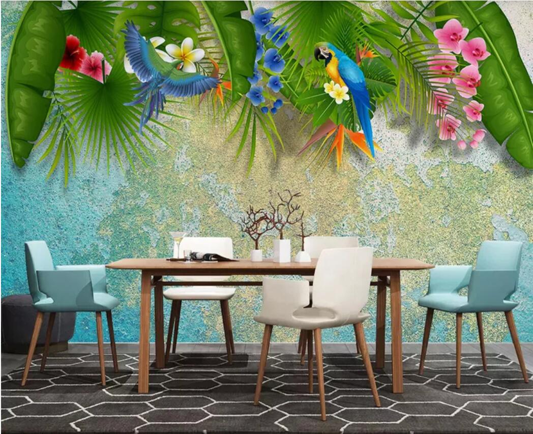 3d room wallpaper custom photo mural Spring flower, flowering bird, Nordic background, wall decoration wallpaper for walls 3 d