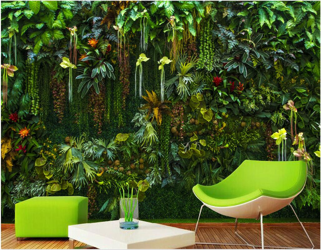 WDBH 3d wallpaper custom photo Tropical rainforest beautiful flower plant green leaf room home decor 3d wall muals wall paper for walls 3 d