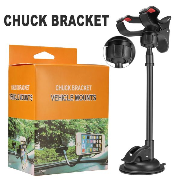 Car Mount Phone Holder Windshield for iPhone 14 13 Pro Max Long Arm Clamp with Double Clip Strong Suction Cup Phone Holders Auto Accessories