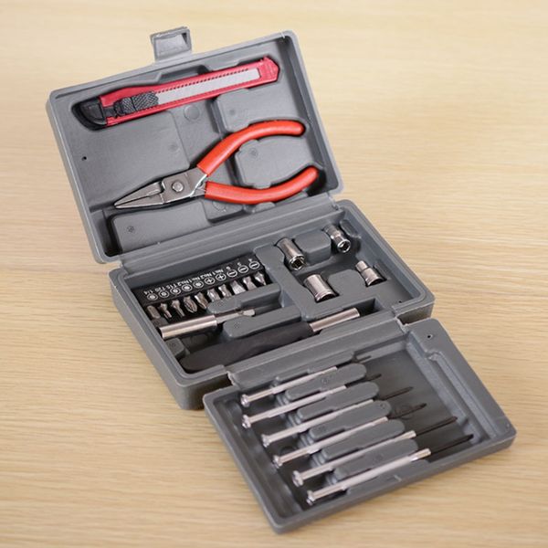 10sets-lot 24pcs Screwdriver Pliers Hand Tools Set Multifunctional Universal Household Repairing tool Portable Emergency Toolbox