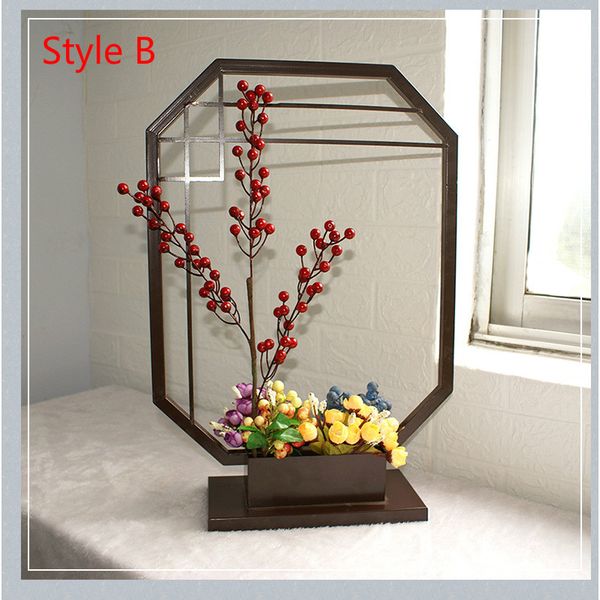 Iron wrought Metal Flower Stand Chinese Style Screen Wedding decoration background Home Living Room Office Decoration