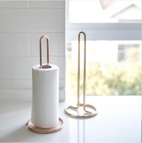 Creative Iron Nordic Kitchen Toilet Paper HoldersTowel Rack Table Roll Papers Racks Hole-free Vertical Receiving Hanger
