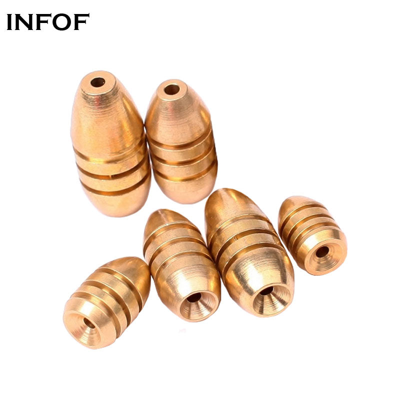 Brass Bullet Weights Fishing Sinkers Kit with Brass Sinker Weights Worm Weights for Freshwater Saltwater Bass Fishing