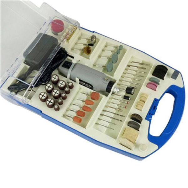 Freeshipping EU Plug 12v Micro-grinder set mini electric drill 110pc multifunctional polishing tool speed adjustment battery nail grin