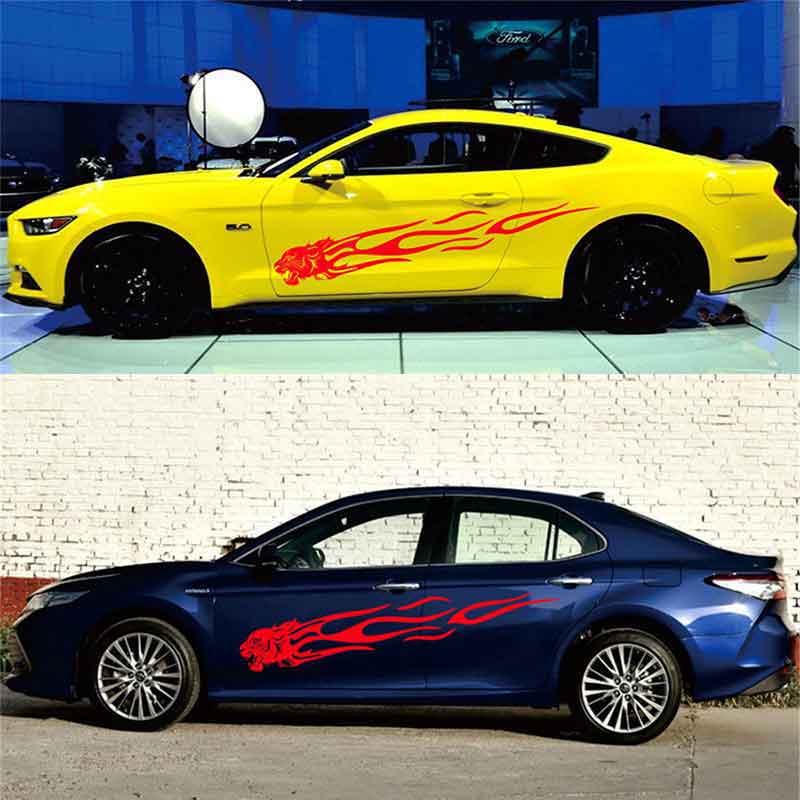 Cheetah Head Car Sticker Flame Element Creative Decoration Decals