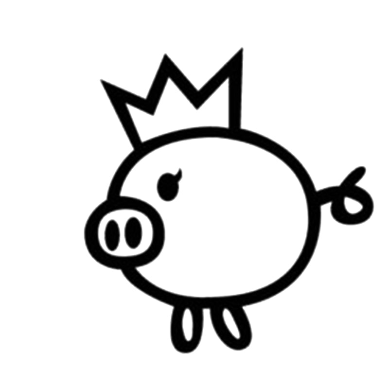 15*14.2cm Lovely Humour KING PIG Decal Funny Car Window Bumper Novelty JDM Drift Vinyl Decal Sticker Car Accessories