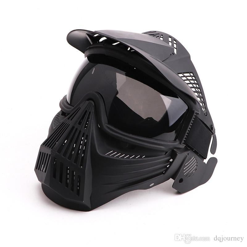 Tactical Breathable Full Face Mask Transformers Leader Mask Lens Vision Protective for Hunting CS Wargame Paintball Mask