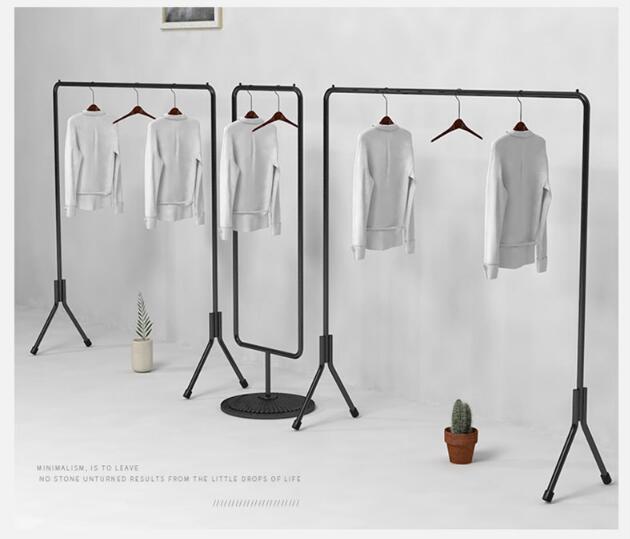 clothing display rack Bedroom Furniture Nordic Iron Art Garment Frame Simple Creative Lichen Hat Black Hanging Racks
