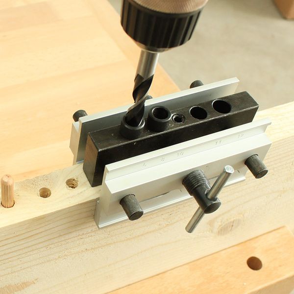 Freeshipping Round Pin Drill Hole Locator Round Pin Hole Vertical Drilling Fixture Sets Woodworking Tool