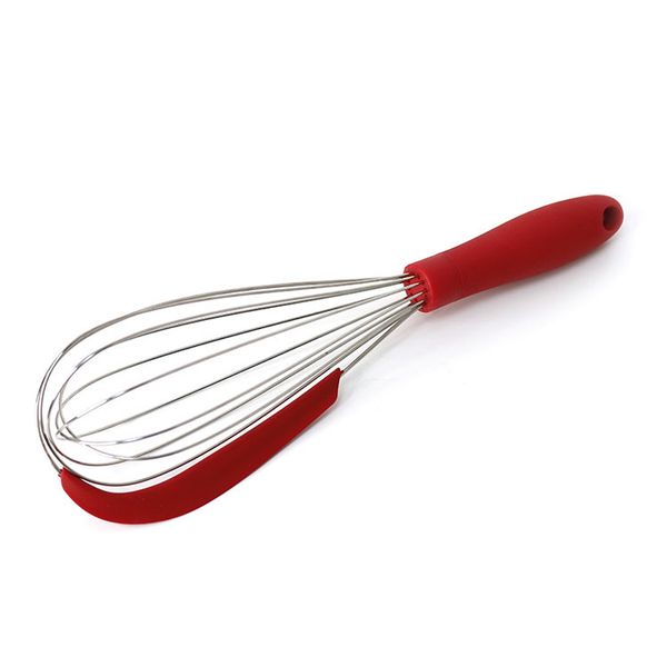 12 inches Stainless Steel Egg Beater Silicone Scraper Egg Beater Kitchen Baking Tools Egg Beaters Hand Whisk Mixer Kitchen Tools