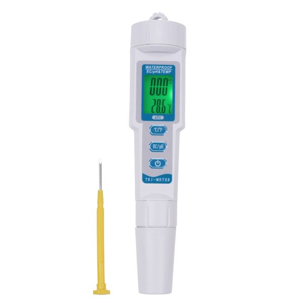 Freeshipping Three-In-One Ph Tds Meter 6 Multifunction Monitor Pen Ec Water Quality Detector Backlight Digital Display Conductivity Me