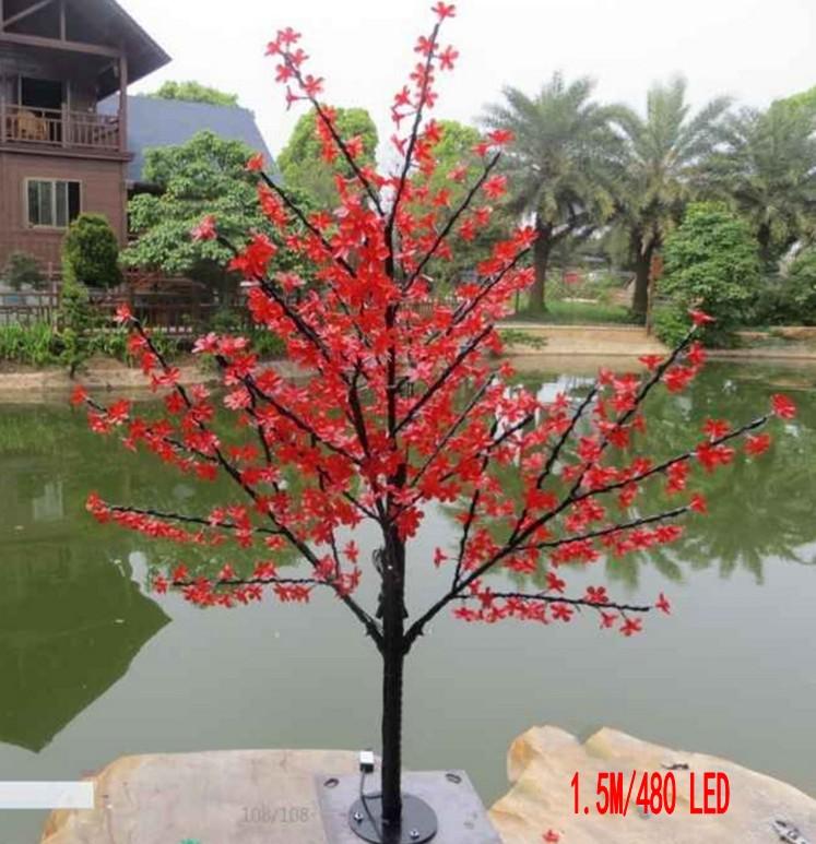 LED Cherry Blossom Tree Light 864pcs LED Bulbs 1.8m Height 110 220VAC Seven Colors for Option Rainproof Outdoor Usage