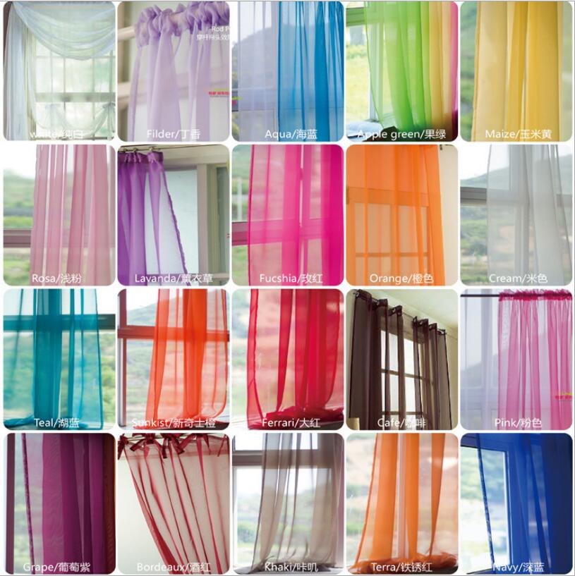 Sheer Curtains of tereon white window screen direct sale solid color fabric engineering special price curtain