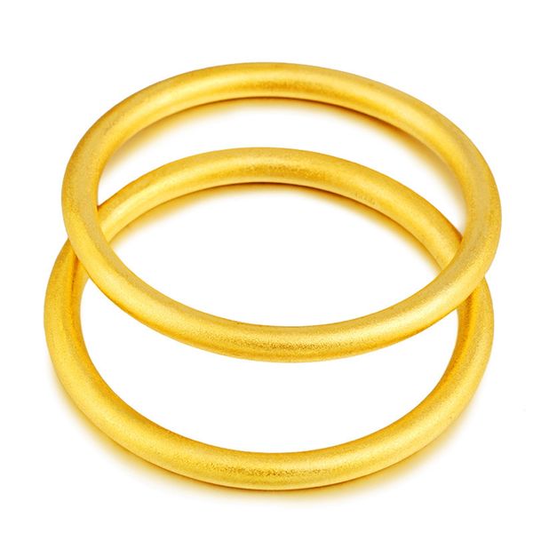 2 Pieces Wholesale Womens Bangle Solid Jewelry 18k Yellow Gold Filled Fashion Womens Bracelet Unopenable Wedding Party Gift Drop Shipping