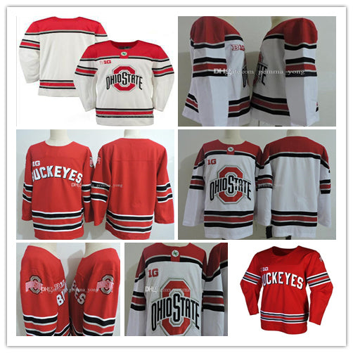Men&#039;s Ohio State Buckeyes Hockey Jerseys 3 Sasha Larocque 72 Dakota Joshua 26 Mason Jobst 7 Wyatt Ege 30 Sean Romeo Embroidery NCAA Jersey