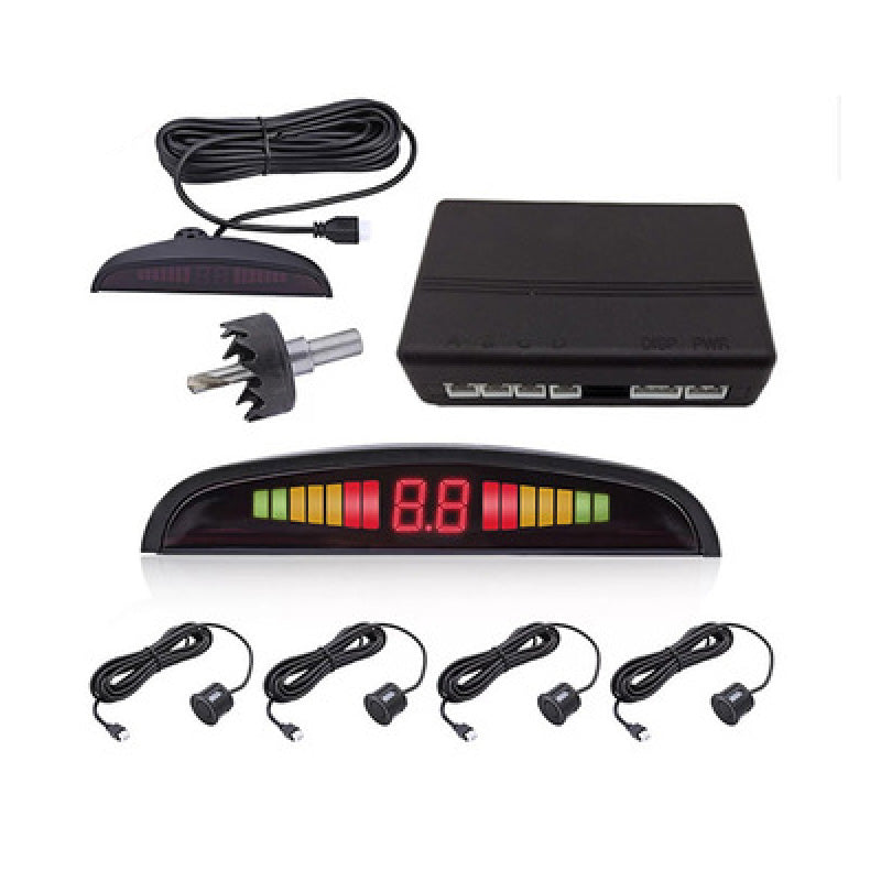 1Set Car Parktronic LED Parking Sensor With 4 Sensors Reverse Backup Car Parking Radar Monitor Detector System Backup Assistance