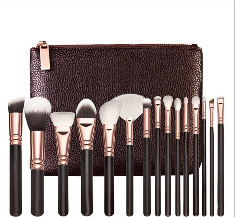 High quality Makeup Brush 15PCS-Set Brush With PU Bag Professional Brush For Powder Foundation Blush Eyeshadow