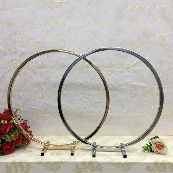 Round Vase Wedding Table Centerpieces Metal Geometric Props Artificial Shelf Road Lead Floral Stand Backdrop Decoration