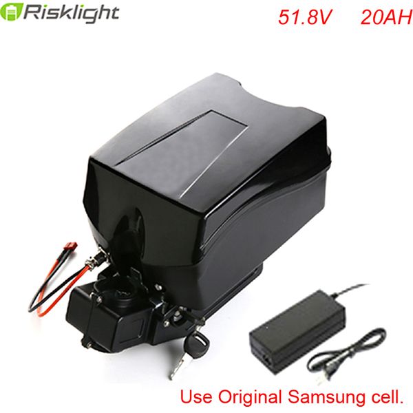 Powerful 52v frog type battery 51.8v 20ah electric bike li ion battery pack for bafang 8fun bbso2 mid drive 48v 1000w motor kit