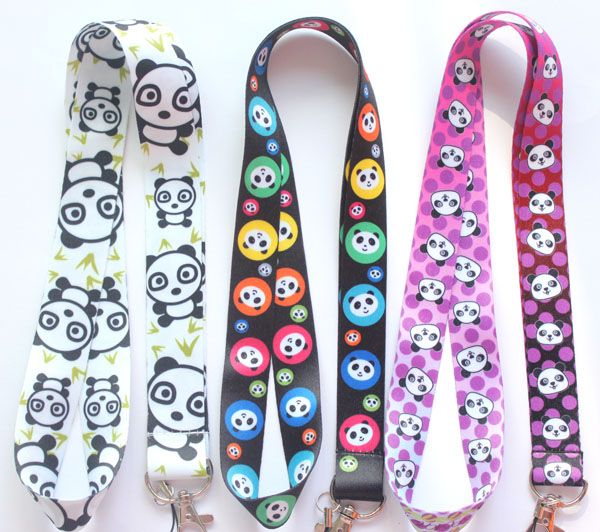 Wholesale New 20pcs cute panda love new design cartoon Mobile phone lanyard Key Chain ID card hang rope Sling Neck strap Pendant Gifts