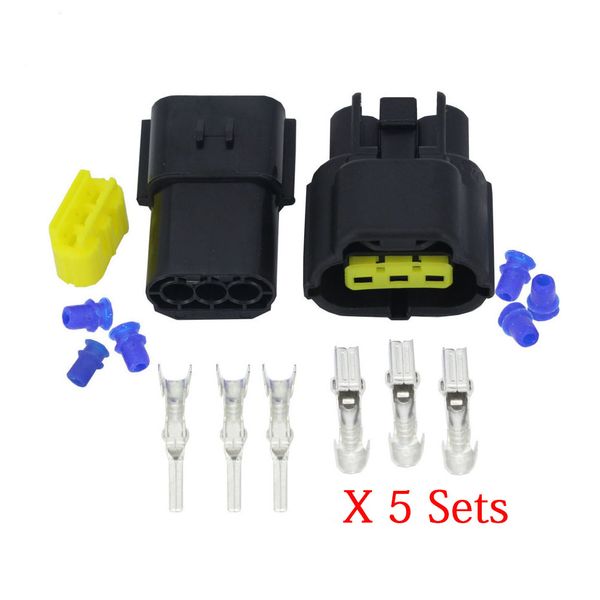 CNLW 5 Sets 3 Pin- Denso 1.8 DJ70316Y-1.8-11-21 Waterproof Electrical Wire Connector oxygen Denso 1.8 Connector plug Automobile Connector