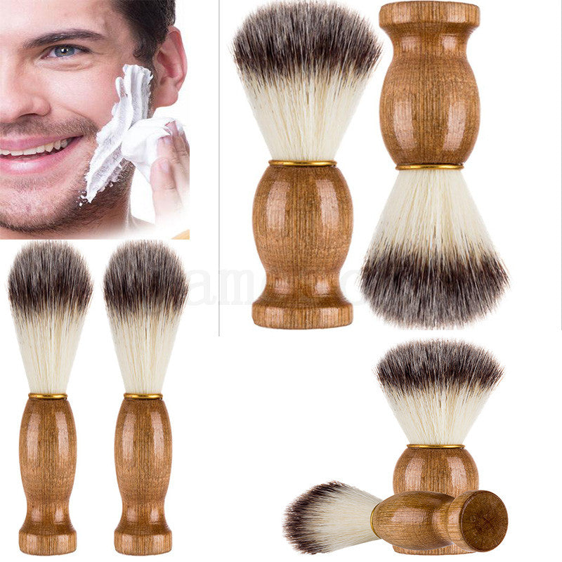 Eco-friendly Barber Salon Shaving Brush Wooden Handle Blaireau Face Beard Cleaning Men Shaving Razor Brush Cleaning Appliance Tools DA182