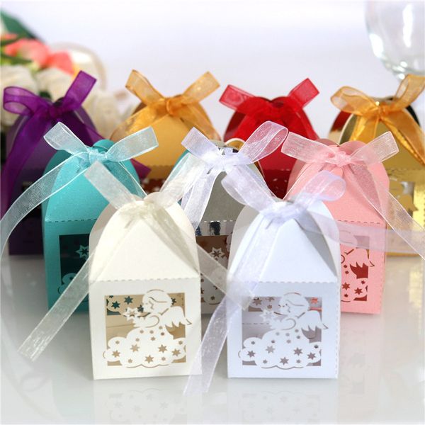 Hollowing out Candy Box Wedding Party Gift Box Angel Girl Style Gift Box Packaging With Ribbon yq633