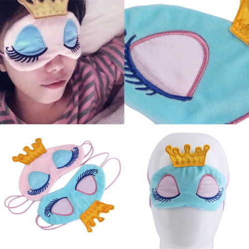 Super Cute Joli Eye Mask Sleep Soft Shade Cover Comfortable Cartoon Crown Travel Sleep Masks Blindfold Night Sleeping
