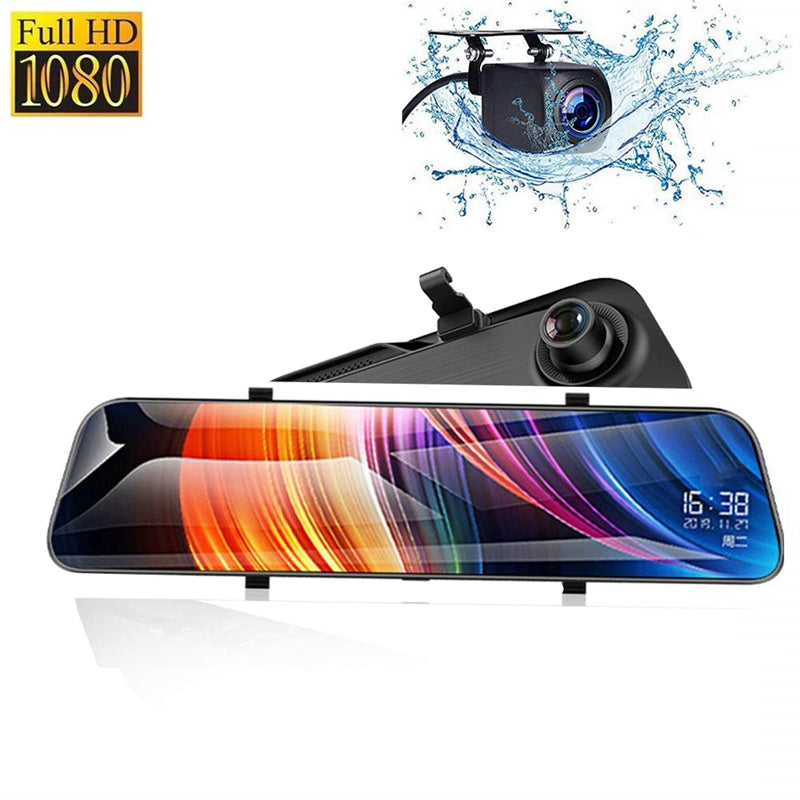12&quot; big IPS screen car DVR dashcam rearview mirror camera stream media recorder Huawei Hi3559 chip Sony IMX335 sensor 2K+1080P-170Â°+140Â°