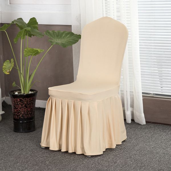 11 Colors Solid Chair Skirt Cover for Wedding Party Decor Banquet Chair Slipcover Spandex Elastic Chair Covers Pleated Skirt Seat Cover