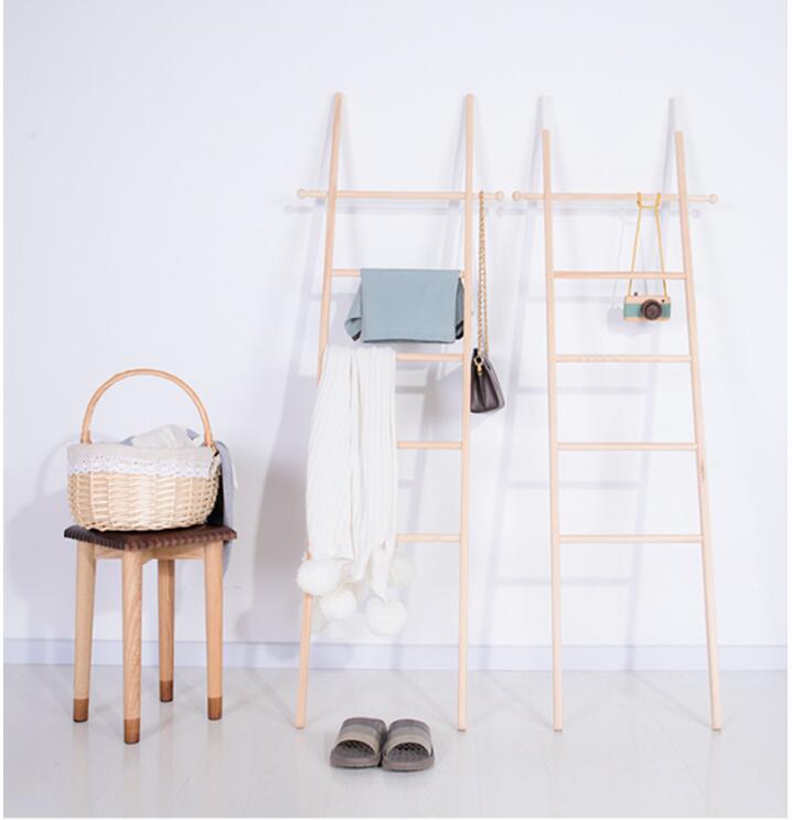 Bathroom towel rack Nordic style ins simple wall landing ladder storage clothes hanging silk scarf decoration photography props