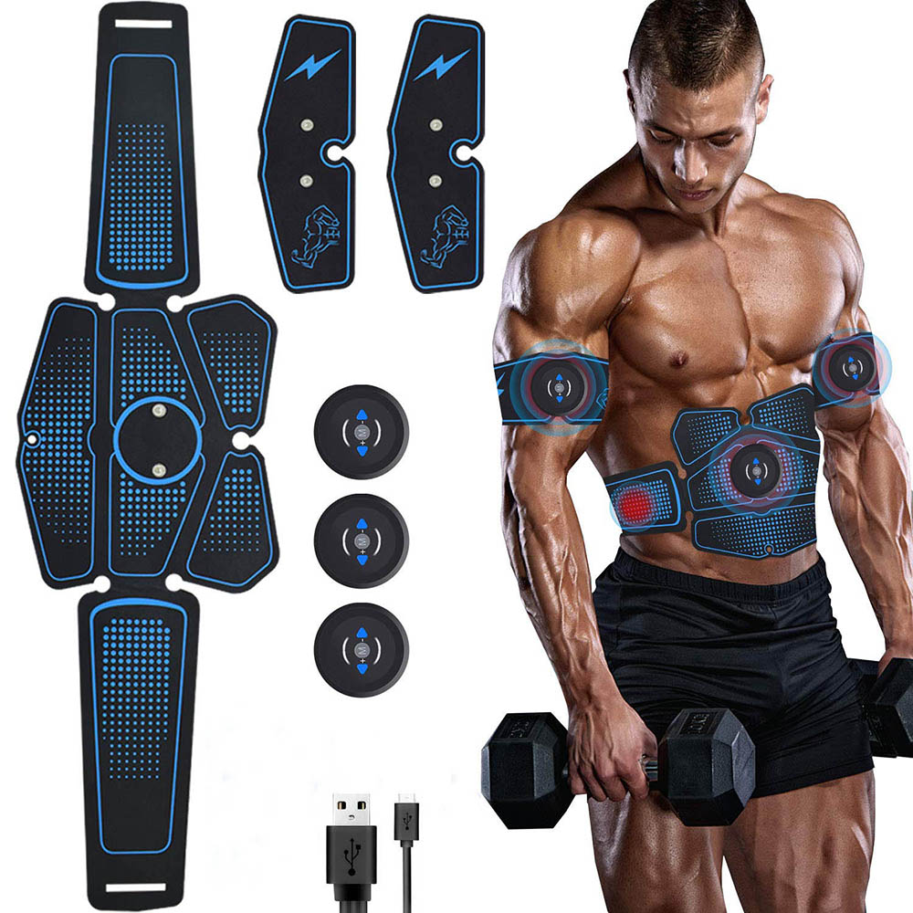 Hot New Abdominal Muscle Stimulator Trainer EMS Abs Fitness Equipment Training Gear Muscles Electrostimulator Toner Exercise At Home Gym