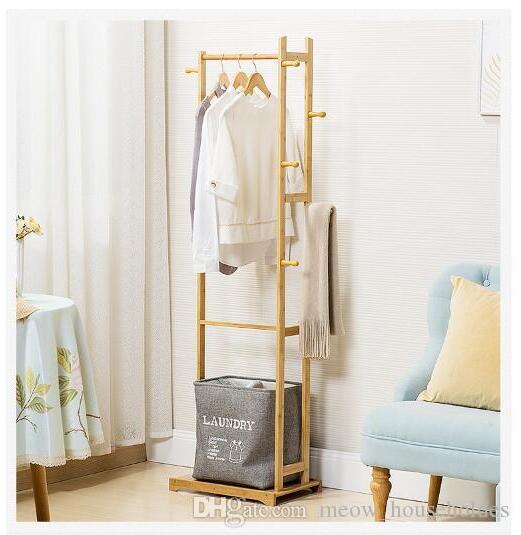 Bamboo hanger Clothes hanging on the floor hanger bedroom simple modern simple clothes hanger household rack