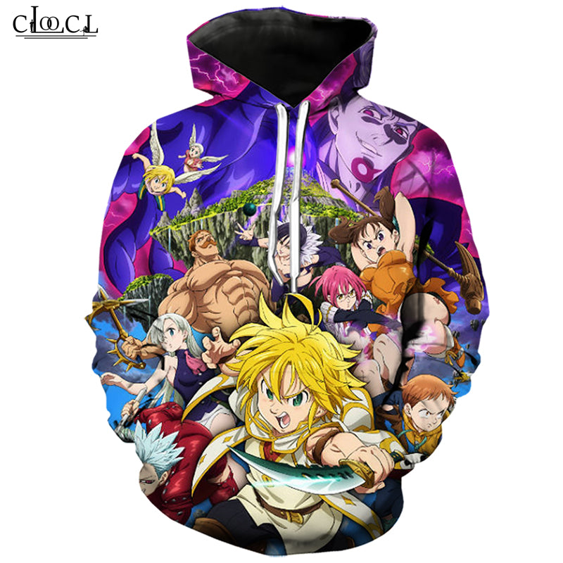 Ban The Seven Deadly Sins 3D Hoodie Men Women 3D Printed Pocket Hoodie Japanese Anime Sweatshirt Couple Hip Hop Plus Size Hooded Coat