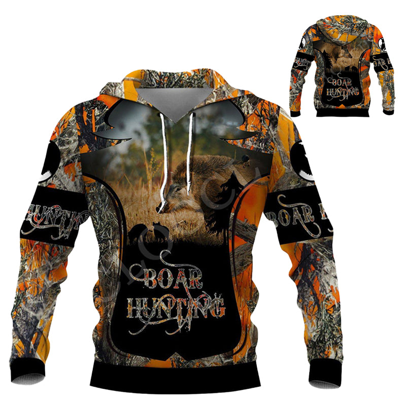 Hunting Wild Boar Print Hoodie Men Women 3D Sweatshirt Animal Pet Pig Fashion Funny Swine Casual Hooded Coat