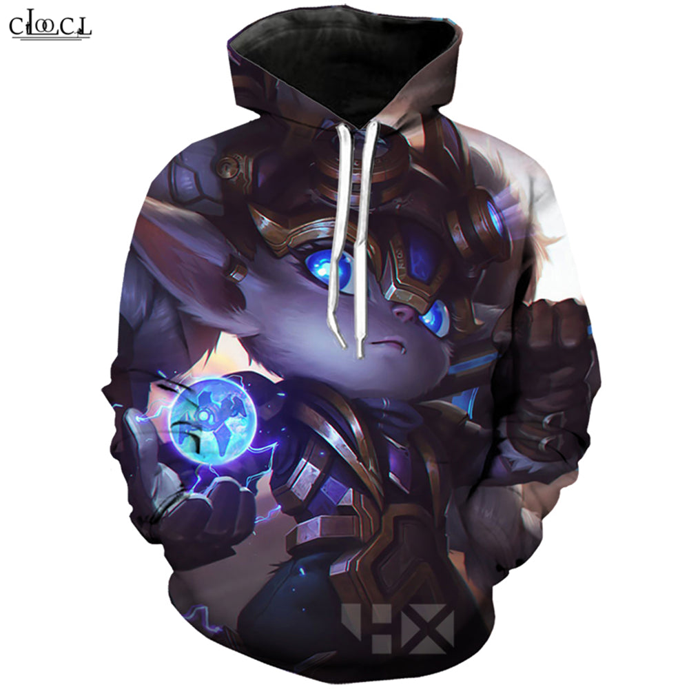 Fashion Game League of Legends Hoodie Men Women 3D Printed Hero Skin Hextech Renekton Poppy Hooded Coat Casual Pullovers