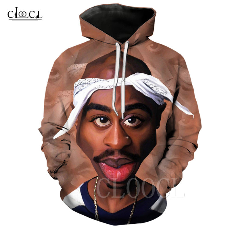 New Hip Hop Gangsta Rap 2Pac Tupac Hoodie Men Women Autumn Tops 3D Print Pullovers Fashion Funny Hooded Coat