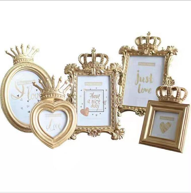 Gold Frames European style retro cinema golden crown photo frame creative combination resin photos decoration crafts