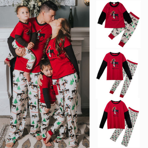 Family Christmas Matching Pajamas Set Adult Kids Women Men Baby Boy Girl Sleepwear Nightwear Clothes Family Look Xmas Gifts