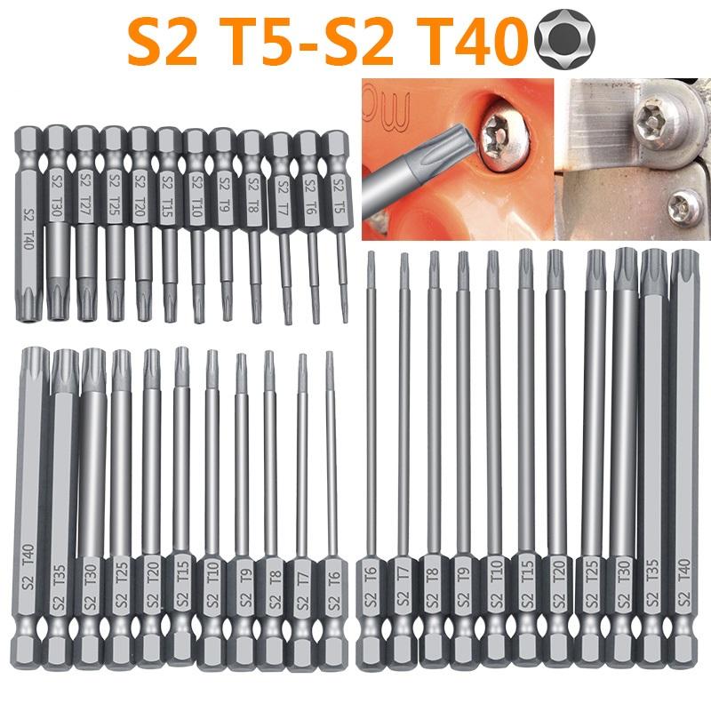 11pcs 12pcs Security Bit Set Tamper Proof Screwdriver Drill Bit Screw Driver Bits Torx Flat Head 1-4&quot; Hex Driver Bits