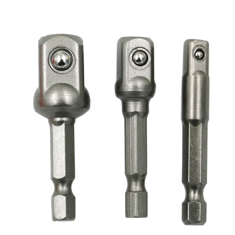 3pcs chrome vanadium steel socket adapter Seth ex shank to 1-4 &quot;3-8&quot; 1-2 &quot;extension drill bits hex bit set power tools