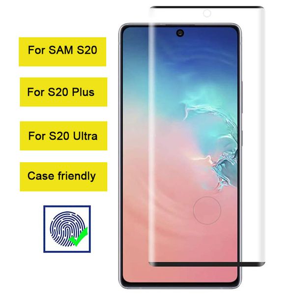 Case Friendly 3D Curved Tempered Glass Screen Protector For Samsung Note 20 Ultra-S20 plus-S20 Ultra-S10 plus-S10 lite-S10 5G