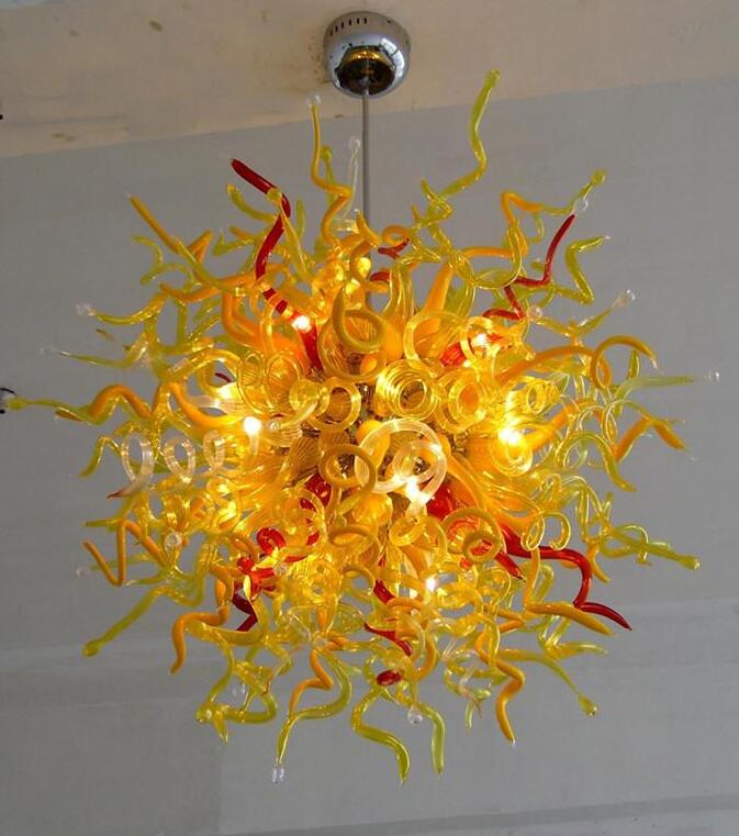 Very Popular AC 110v-120v Art Chandelier Lighting Wholesale Modern Hand Blown Glass Crystal Chinese Chandelier Pendant Lamp With LED Bulbs