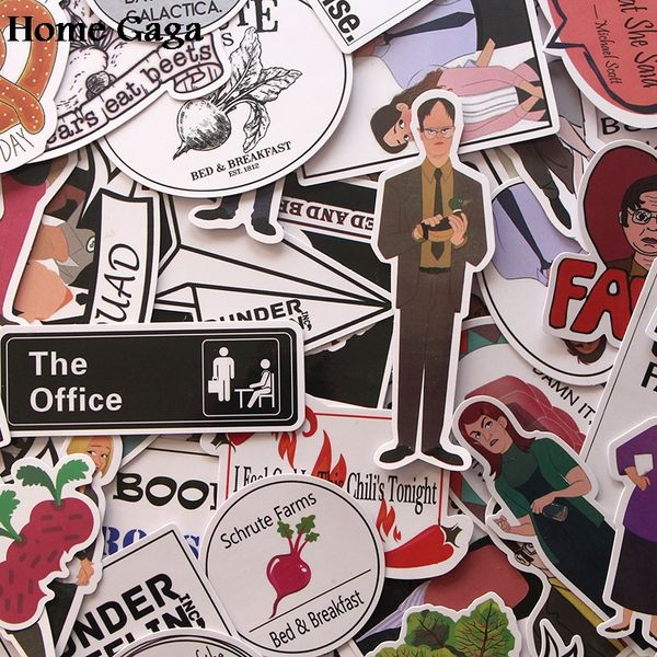 Homegaga 46pcs The office sticker Dwight Schrute diy 90s Art print notebook phone laptop bicycle scrapbooking album decals sticker D1763