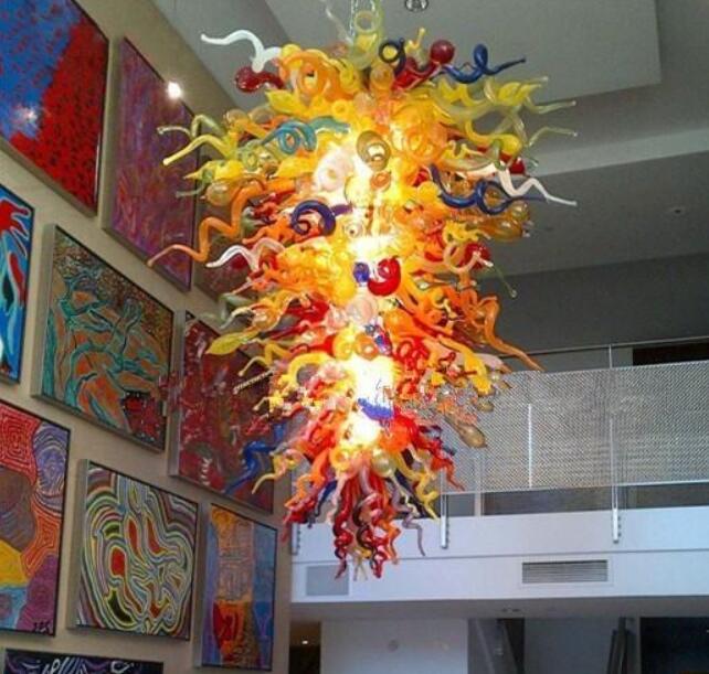 Pendant Lamps Decorative Colored Chandeliers Party DecorÂ LED Bulbs Italian Hand Blown Glass ChandelierÂ Lighting for Home Club Art Decoration