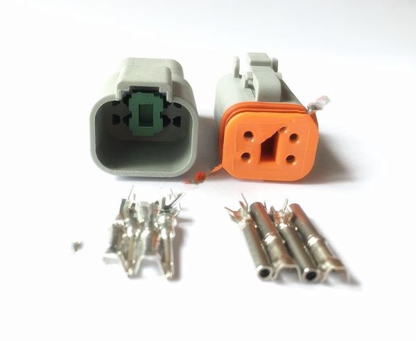 Freeshipping 20 Set 4 Pin Female And Male Waterproof Electrical Wire Connector Plug Enhanced Seal Shrink Boot Adapter DT06-4S DT04-4P