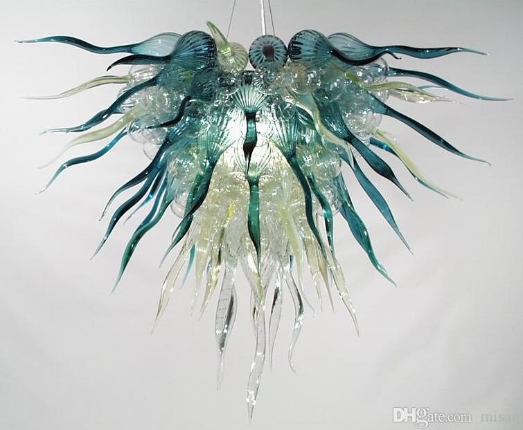 Contemporary Lamps Handmade Blown Glass Chandeliers Oliver Green Latest Chain Pendant Light LED BUlbs Style Chandelier Lighting