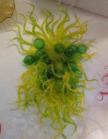 Unique Design Green Color Flush Mounted Wall Lamps Art Hand Blown Glass Bubbles and Pipes Sconces Indoor Lights