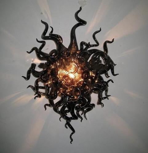 Murano Black Crystal Lamps Vintage Hand Blown Wall Sconce Home Glass Art Lighting with LED Bulbs Custom Color and Size